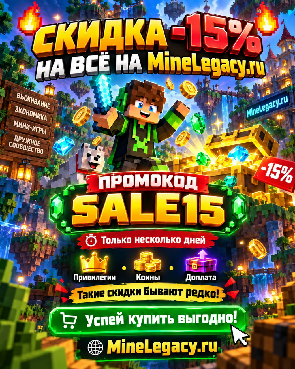 Обложка новости «🔥 Скидка 15% на донат — успей до воскресенья!»